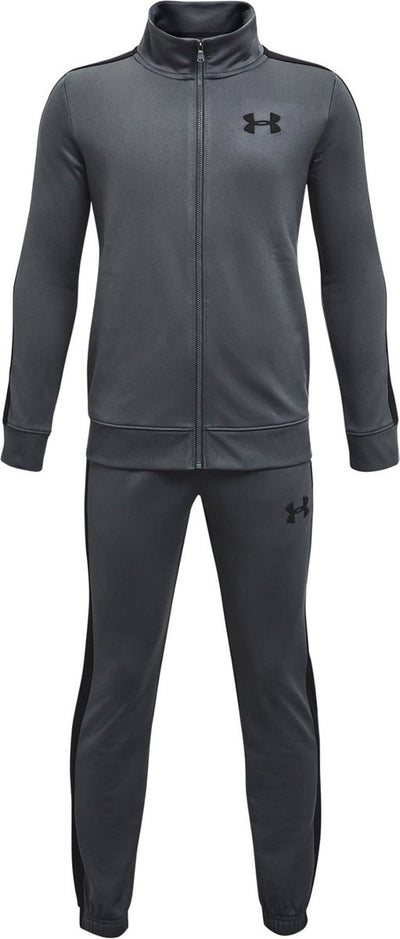 Under armour ua rival knit track suit-gry jongens trainingspak - pitch grijs - zwart