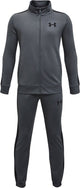 Under armour ua rival knit track suit-gry jongens trainingspak - pitch grijs - zwart