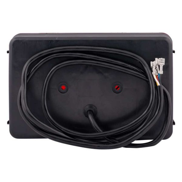 Ac hterlicht met driehoek links