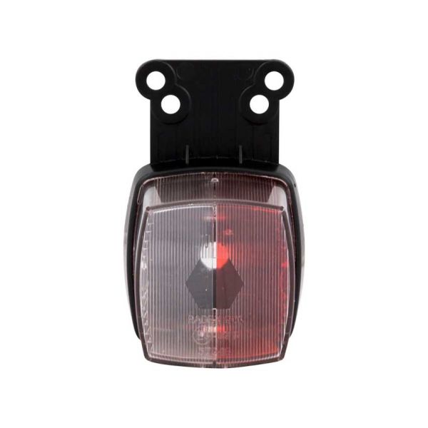 Positielamp wit+rood vierkant