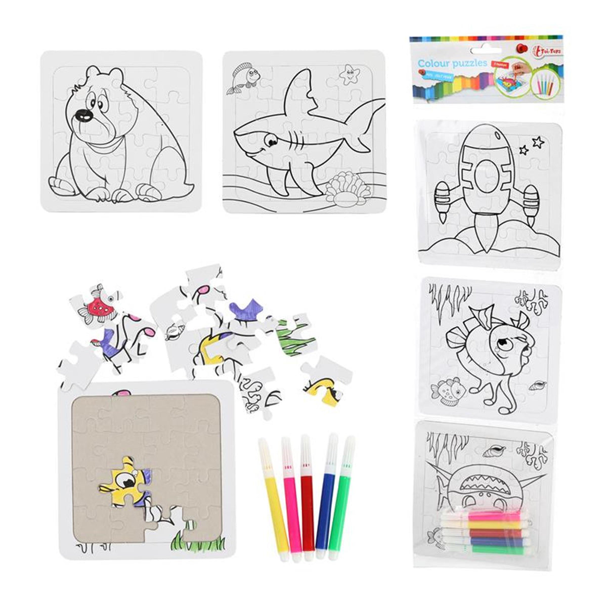 Toi-toys toi toys kleur de puzzels met stiften