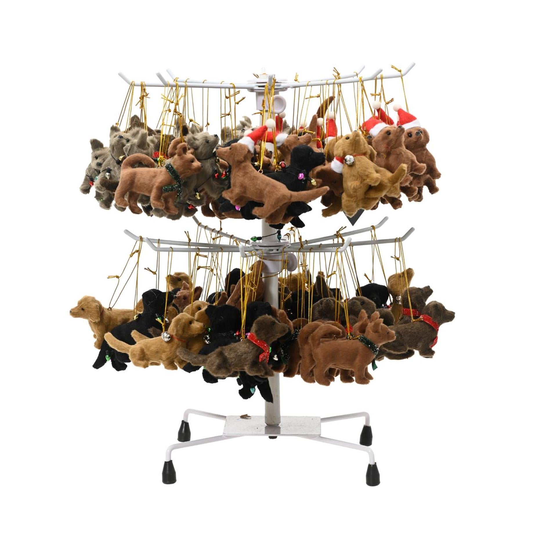 Decoris kersthanger hond 11.5x.3.5x6cm kunstsdtof 6 assorti