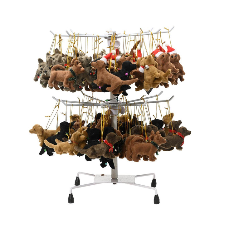 Decoris kersthanger hond 11.5x.3.5x6cm kunstsdtof 6 assorti