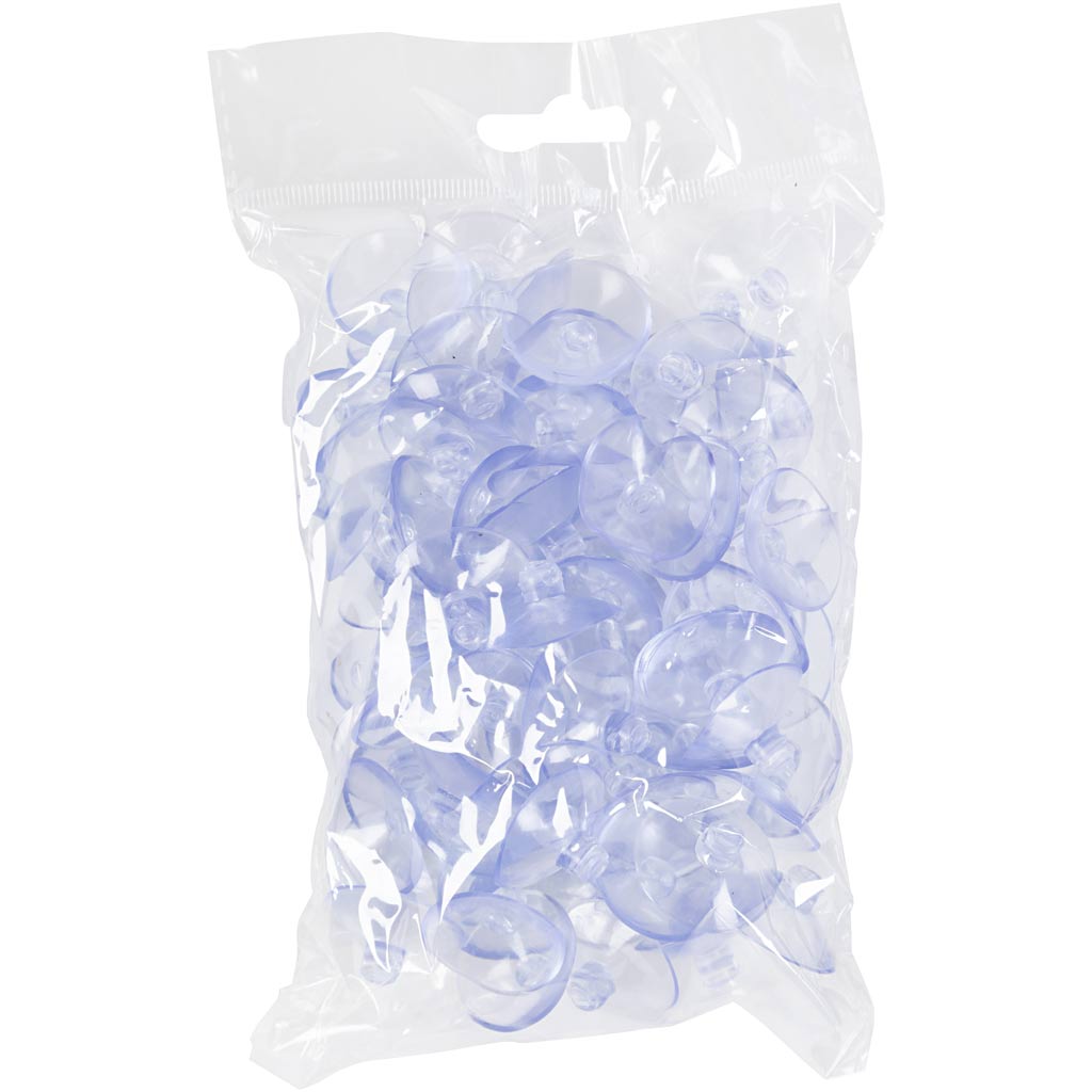 Creativ company cc transparant plastic zuignappen d:25 mm 100 stuks
