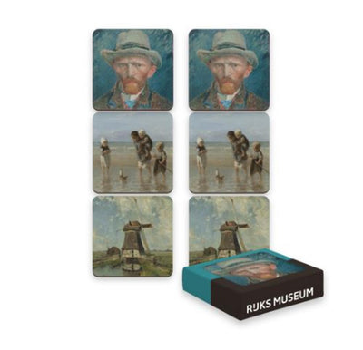 Onderzetters meesterwerken 19e eeuw 6st