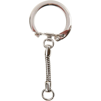 Creativ company sleutelhanger met ketting, l: 6 cm, d 2,3 cm, 5 stuk 1 doos