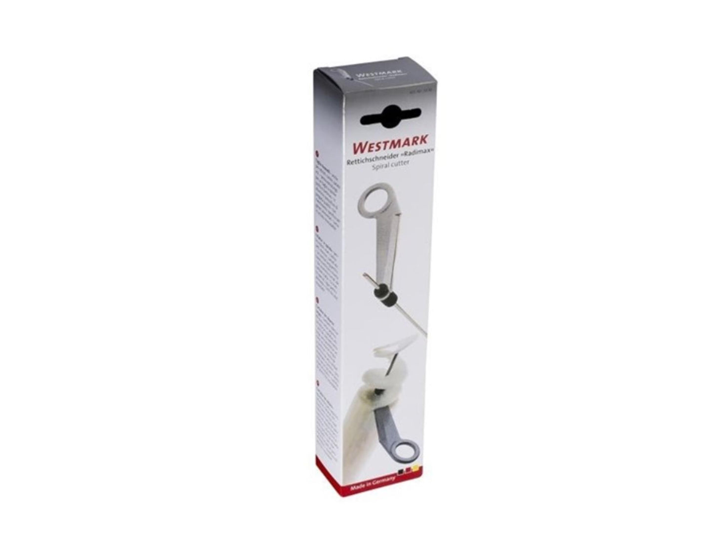 Westmark spiraalsnijder met lange centreerstaaf, lengte: 24 cm, roestvrijstalen mes aluminium, zilver grijs, 51302260
