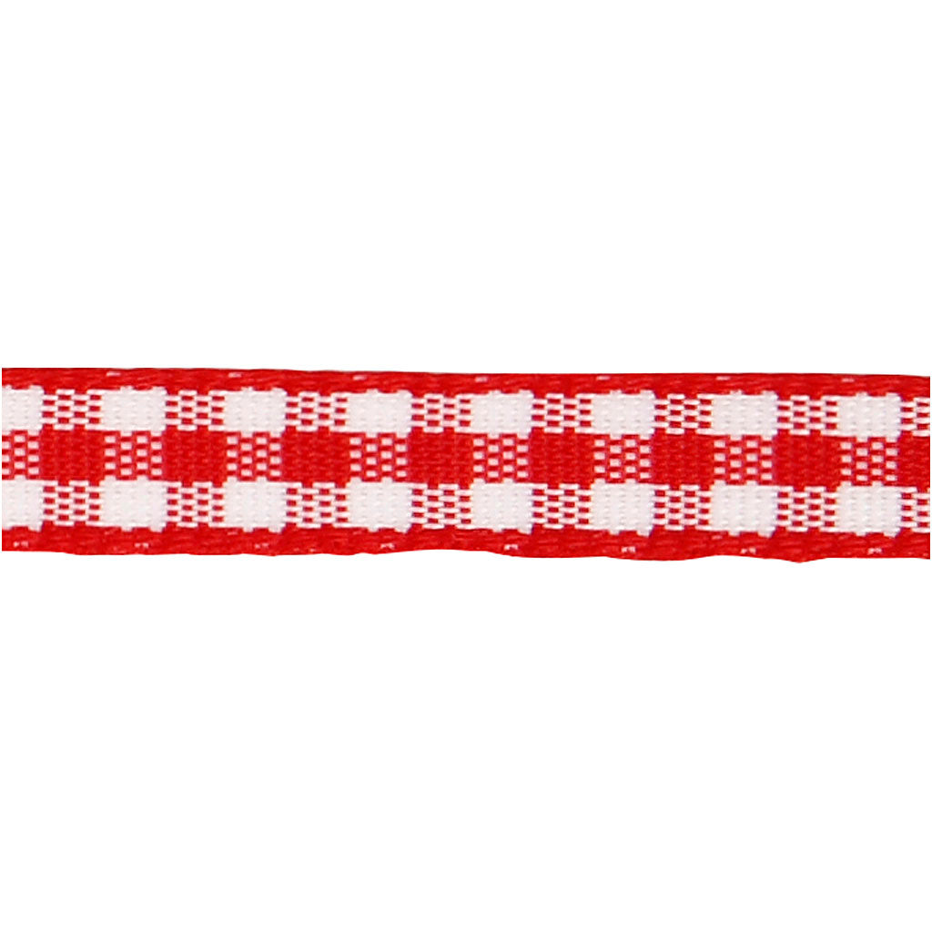 Creativ company http: www.cchobby.nl geruit-lint-b-6-mm-rood-wit-50-m-1-rol
