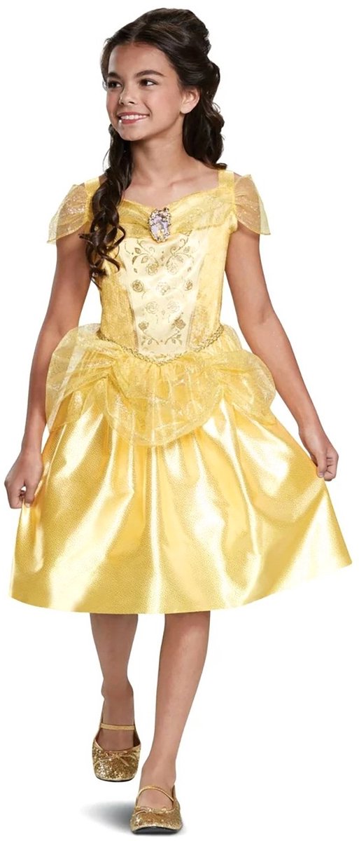 Disguise disney prinses - beauty the beast, belle jurk classic, maat s (5 - 6 jaar), meisjes