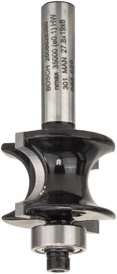 Bosch - halfholprofielfrezen 8 mm, r1 6 mm, l 19 mm, g 63 mm