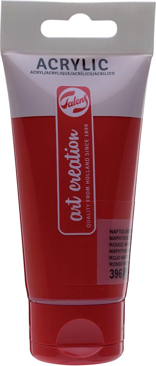 Talens art creation acrylverf tube van 75 ml, middel naftolrood (396)