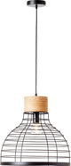 Brilliant avia - hanglamp - e27 max 1x40w - zwart houtkleur
