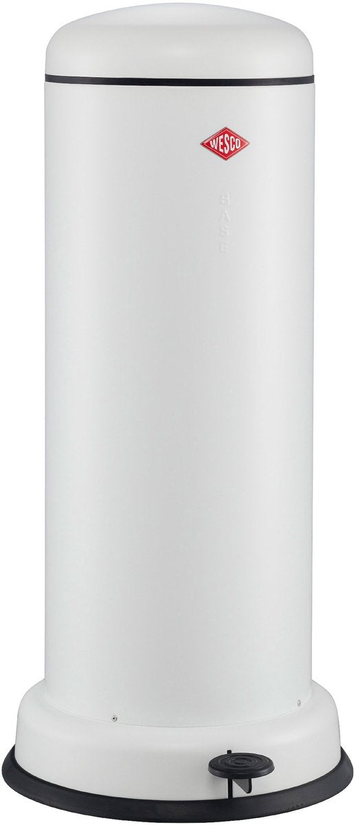 Wesco big baseboy prullenbak met soft close | 30 liter | metaal - mat wit | pedaalemmer