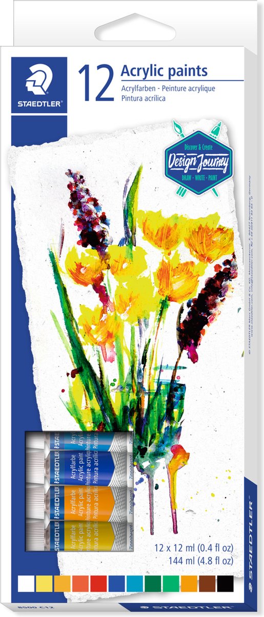 Staedtler design journey - karat acrylverf - set 12 tubes 12 ml