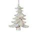 Decoris kersthanger boom van kunststof wit iriserend 8,5x14,5x18cm