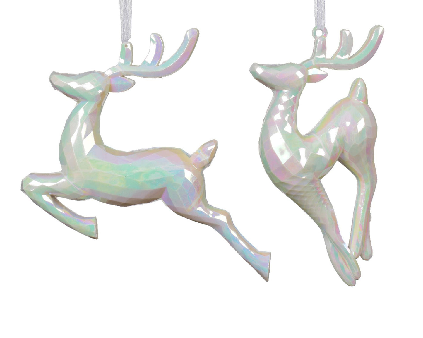 Decoris kersthanger hert iriserend kunststof 4x18x16cm