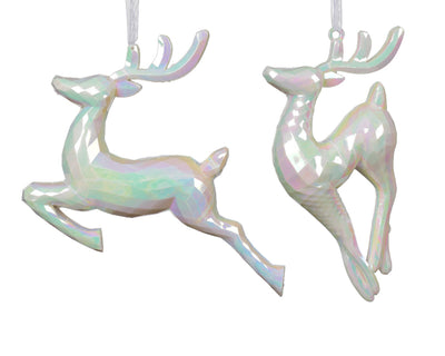 Decoris kersthanger hert iriserend 16cm