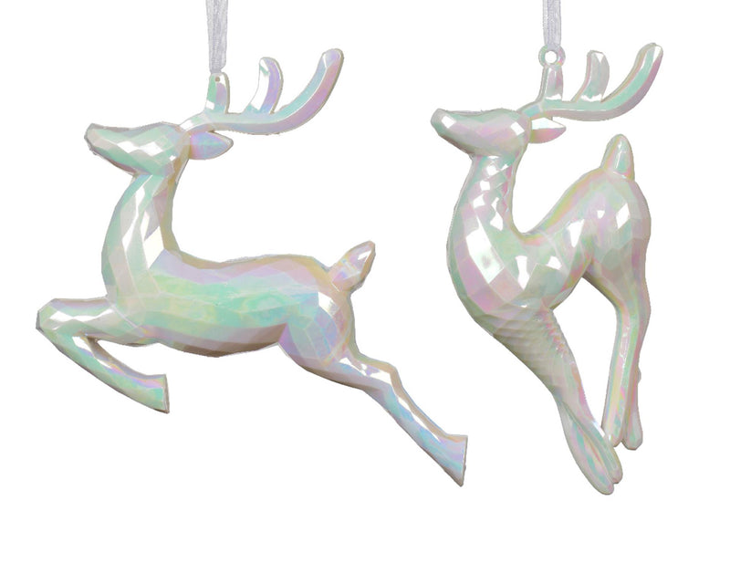 Decoris kersthanger hert iriserend 16cm
