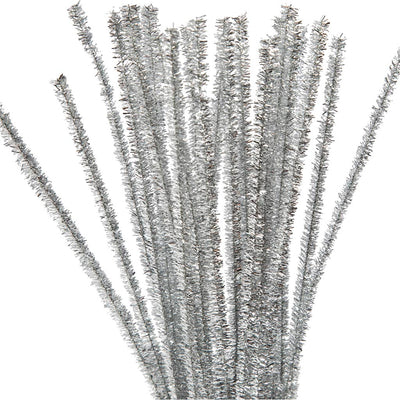 Creativ company chenille zilver 30cm, 24st.