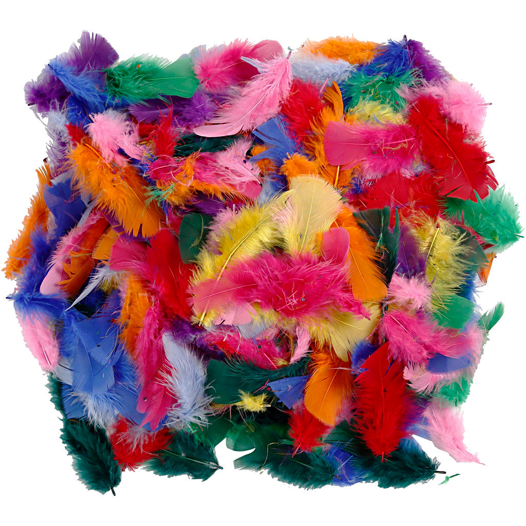 Creativ company veren in diverse kleuren 7-8cm, 50gr