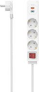 Hama stekkerdoos 3-voudig met schakelaar - 1x usb-a, 1x usb-c - 1,4mtr. - wit