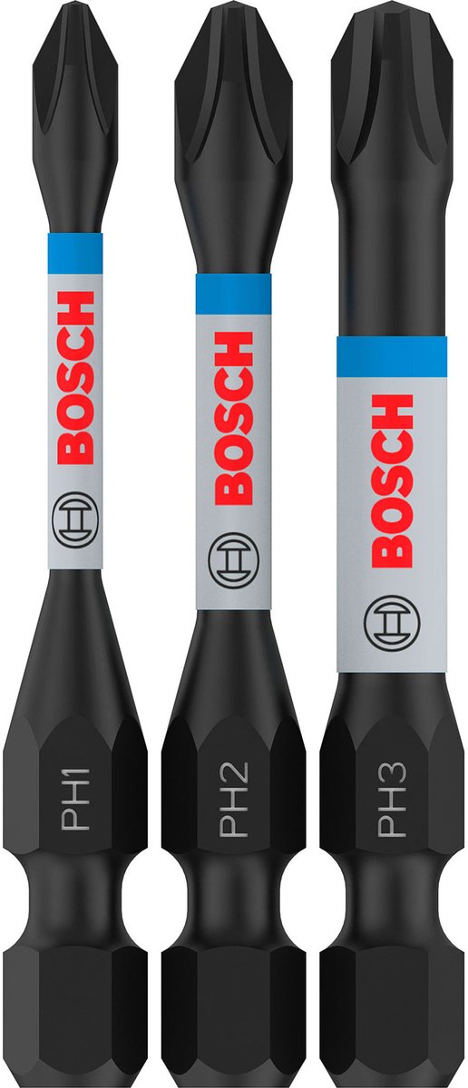 Bosch pro phillips slagbit ph1; ph2; ph3 55 mm 3-delig - 26085224...