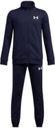 Under armour ua rival knit track suit-blu jongens trainingspak - midnight navy - midnight navy - wit
