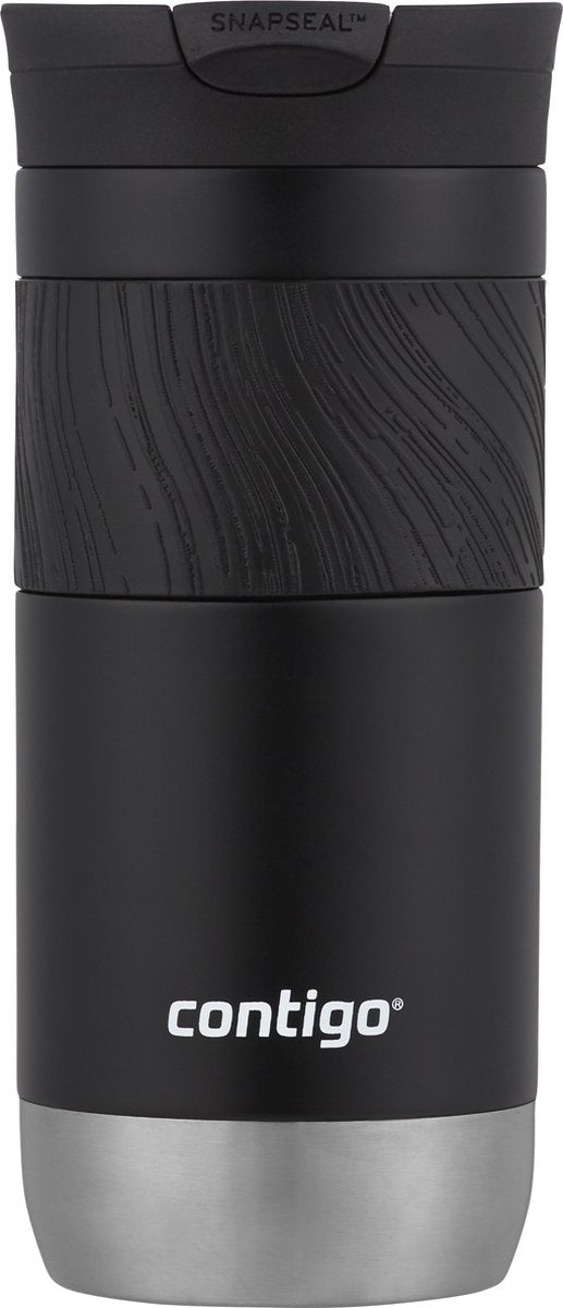 Contigo byron snapseal thermosbeker - licorice - 16oz - roestvrijstalen isoleerbeker, koffiebeker-to-go, lekvrij, houdt tot 7 uur warm, vaatwasserbestendig bpa-vrij deksel, 470 ml