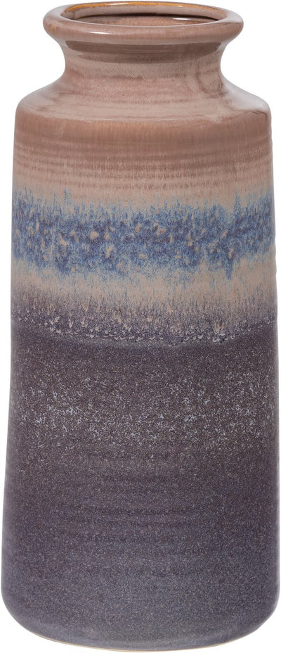 Woood decennia vaas xl ø17 cm - keramiek - grijs blauw - 38x17x17 cm