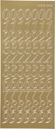 Creativ company stickers goud - cijfers - zelfklevende-stickers - feest scrapbooking - diy-plakstickers - 10x23 cm - 1 stickervel