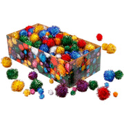Https: www.cchobby.nl pompons-d-15-40-mm-glitter-ca-400-stuk-sterke-kleuren-300-gr-1-doos - afbeelding 1