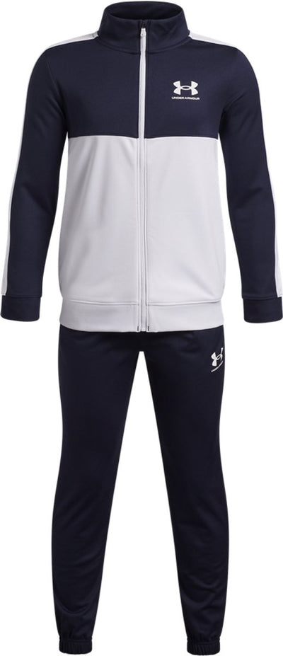 Under armour ua rival cb knit track suit-blu jongens trainingspak - midnight navy - wit