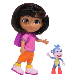 Dora de explorer dora pop 15 cm met rugzak en boots | 2 stuks