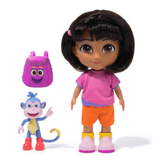 Dora de explorer dora pop 15 cm met rugzak en boots | 2 stuks