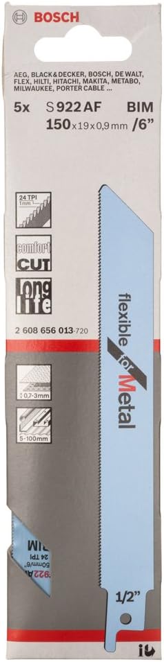 Bosch accessoires 5x reciprozaagblad flexible voor metaal s922af - 2608656013