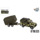 Kids globe land rover met aanhanger military die cast pb 27cm