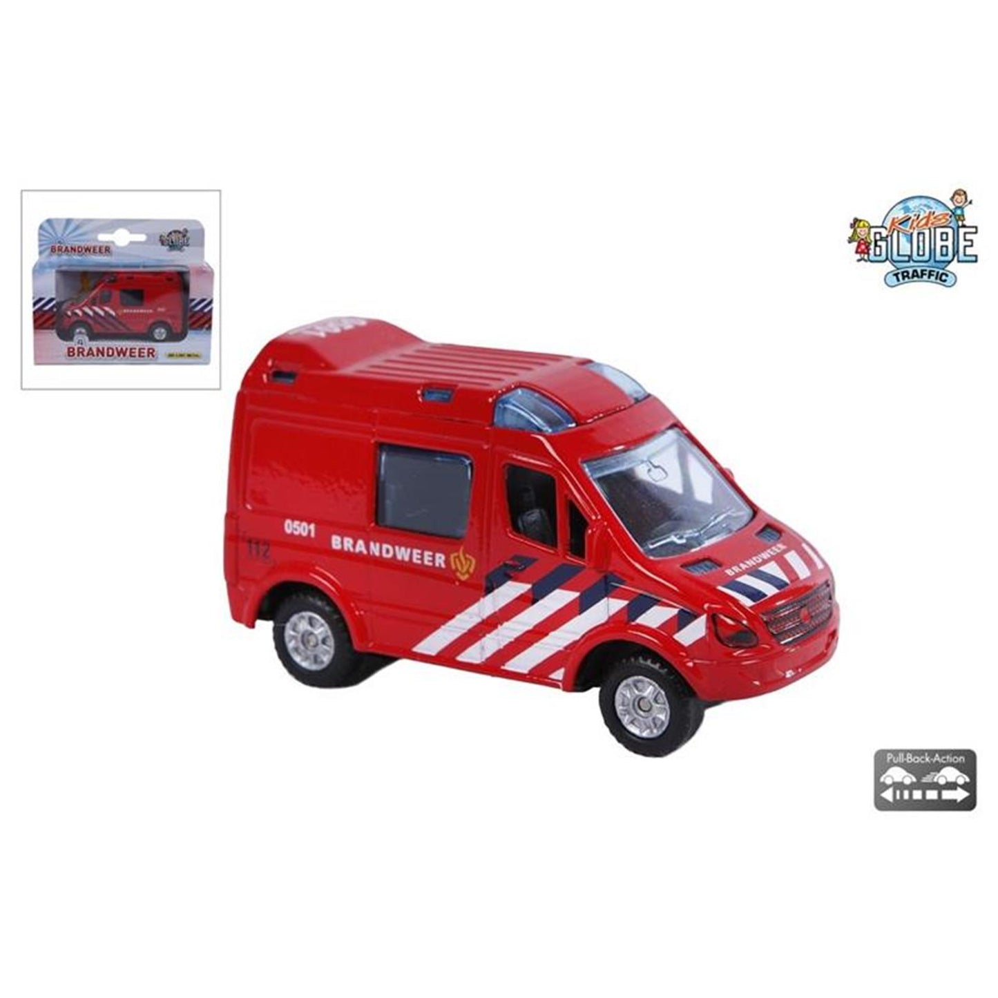 Kids globe die-cast brandweerauto