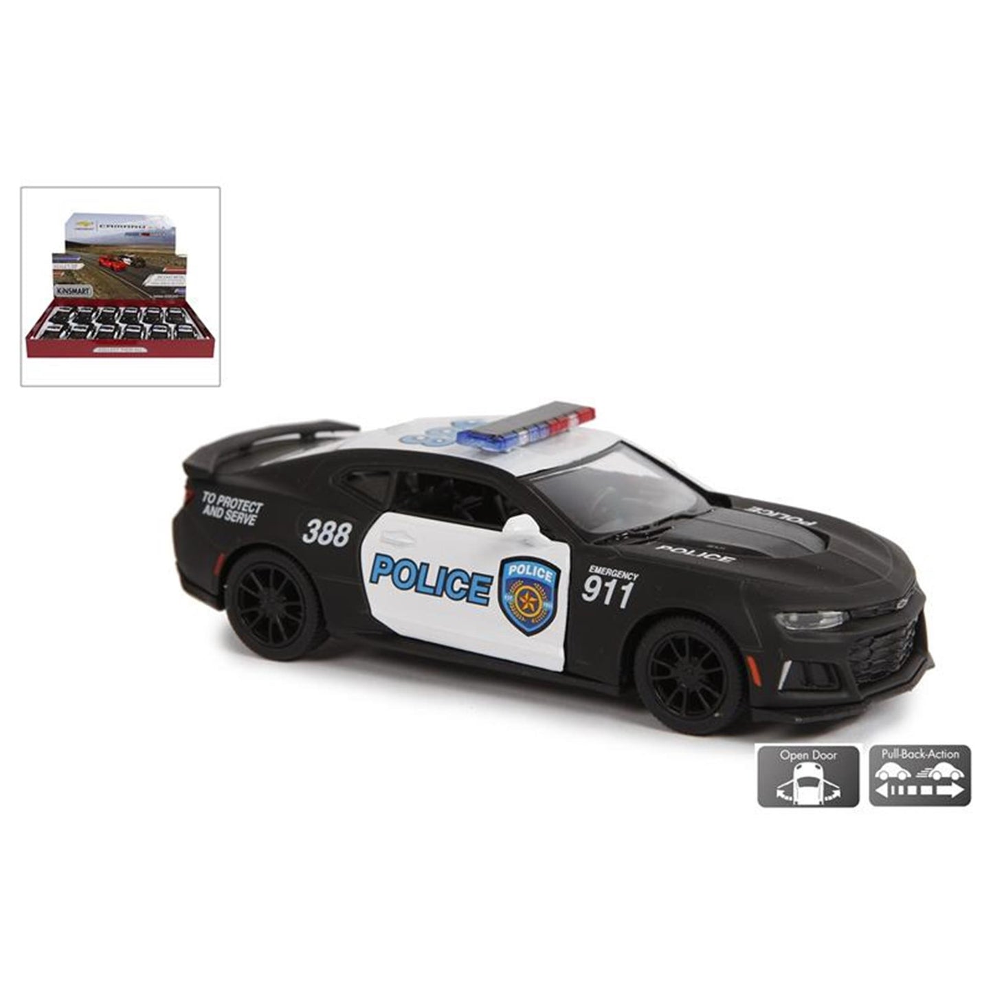 Kinsmart camaro zl1 politieauto pull back 1:38