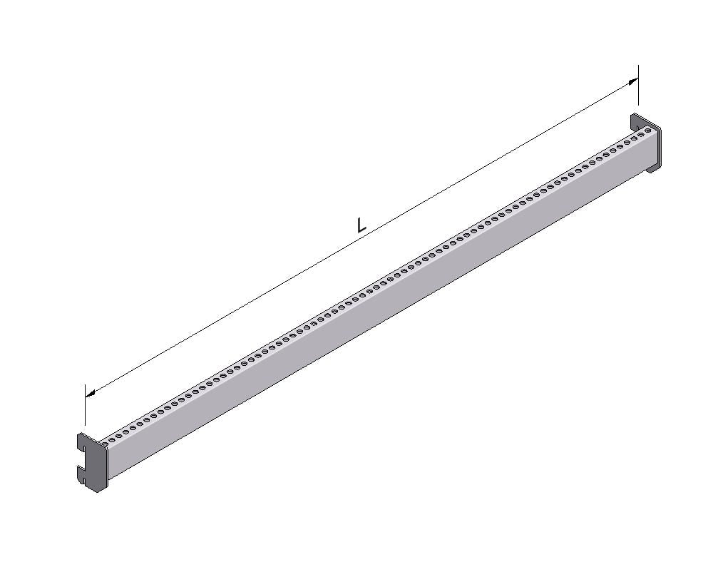Stellingmateriaal dwarsbalk perfo lengte 100 diepte 20 zilver