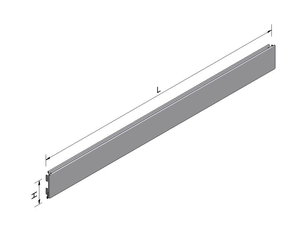 Stellingmateriaal achterwand lamel hoogte 10 lengte 100 zilver