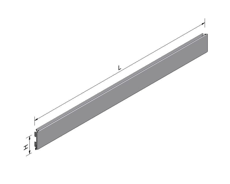 Stellingmateriaal achterwand lamel hoogte 10 lengte 100 zilver