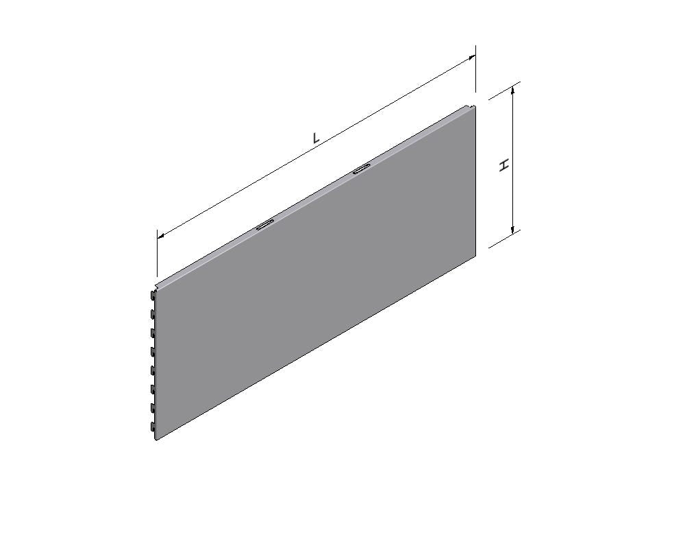 Stellingmateriaal achterwand glad hoogte 40 lengte 100 zilver