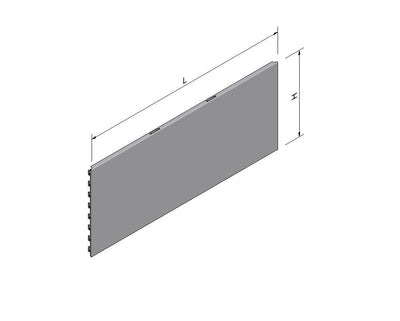 Stellingmateriaal achterwand glad hoogte 10 lengte 100 zilver