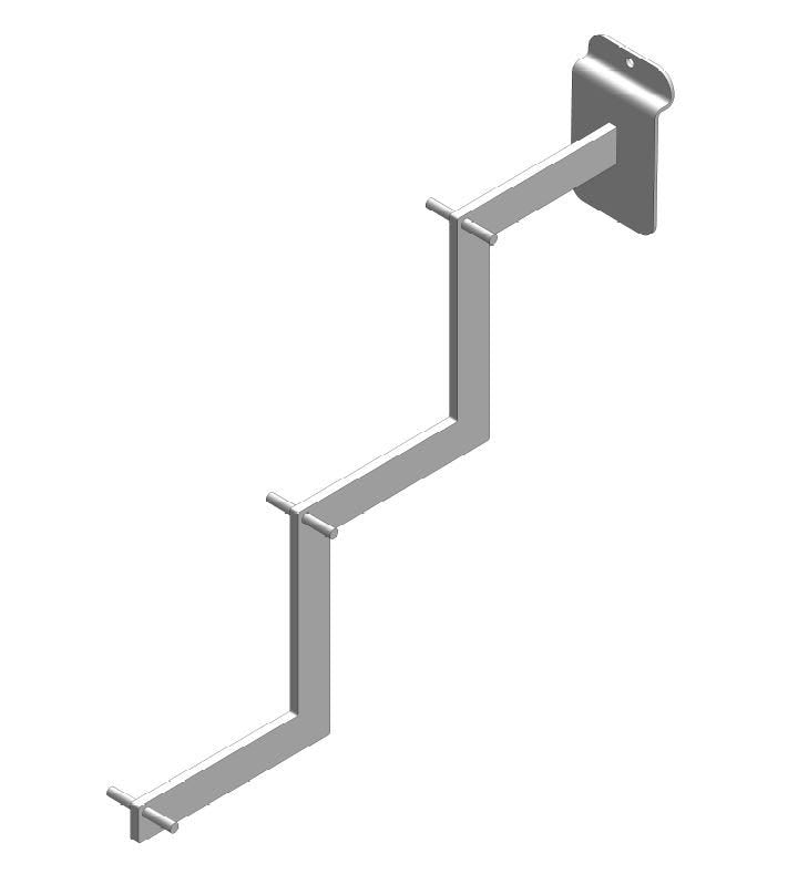 Muurhanger stellingmateriaal waterval 3-traps zwart direct op wand