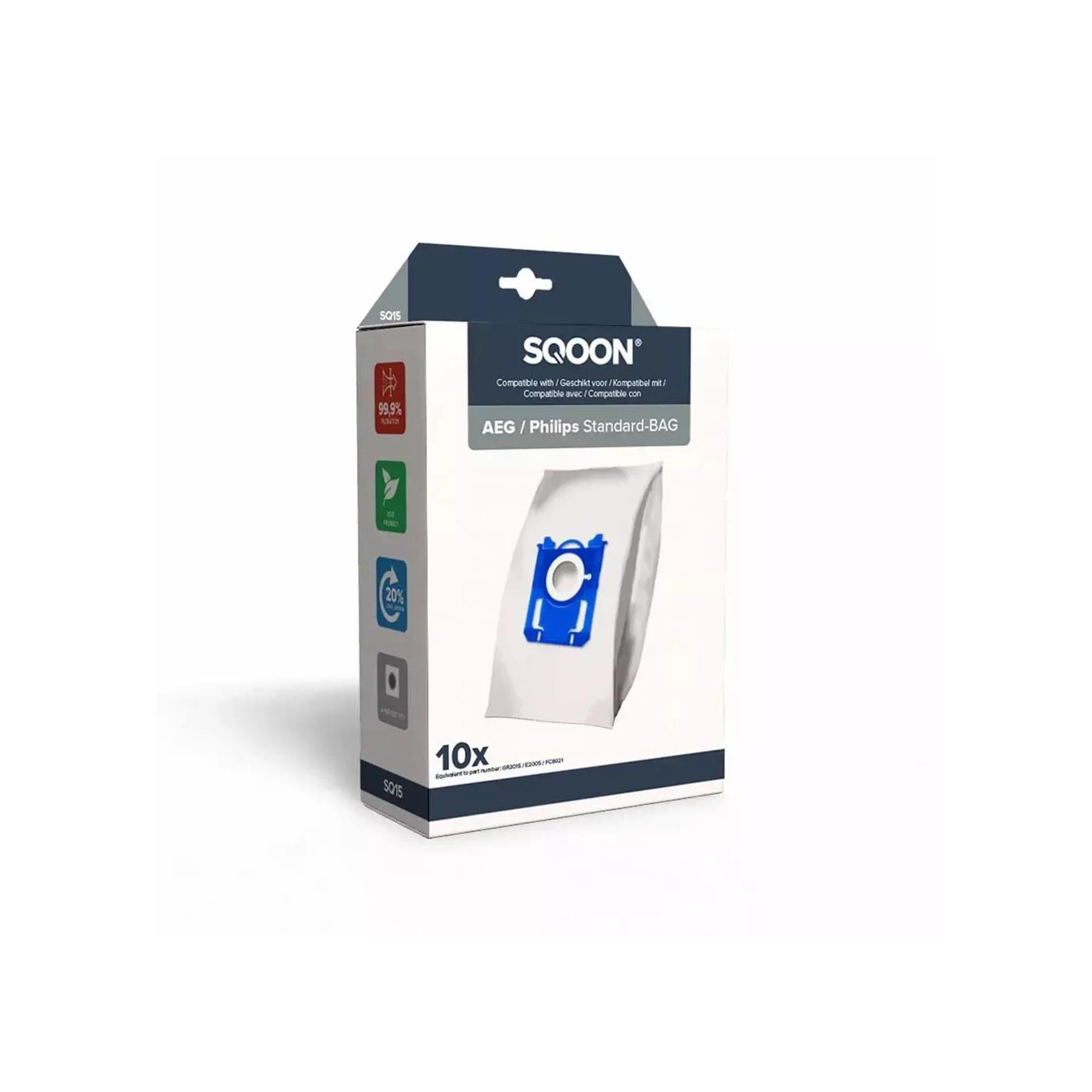 Sqoon stofzuigerzak philips standard bag 3-d doos a 10 stuks
