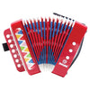 Accordion rood 7 toetsen (14 noten). 5+