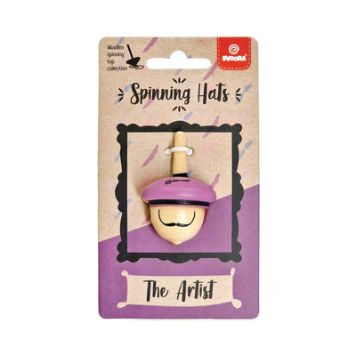 Spinhoed met houten tol. de artiest. 5+