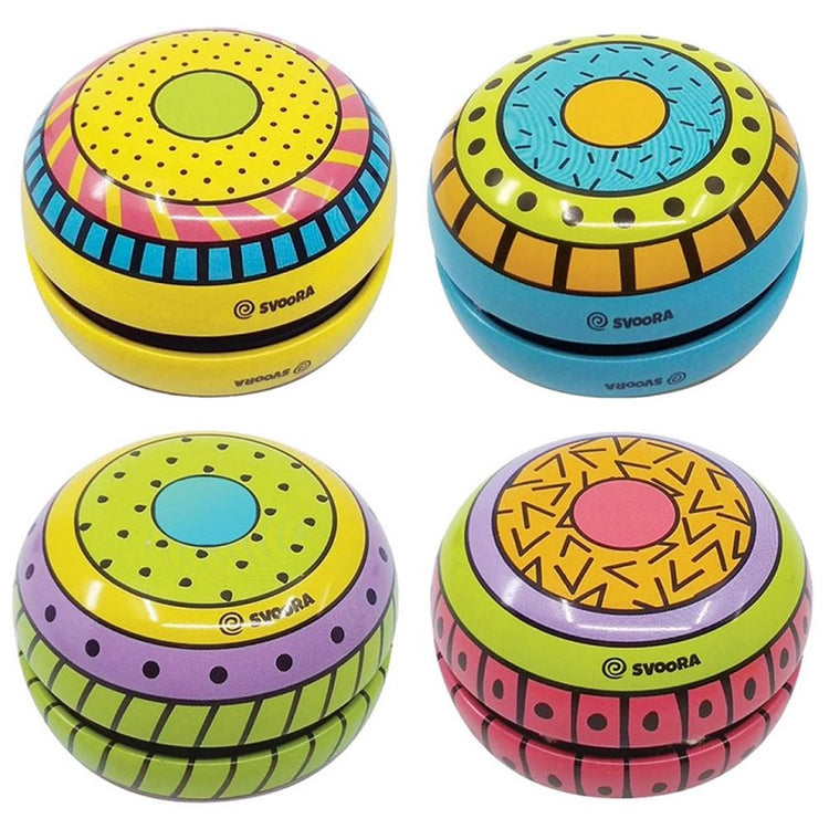 Tin yo-yo's. funky party. 3 assortie. 6+