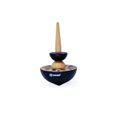 Houten tol geom zwart. 8 x 5 x 15 cm. 5+