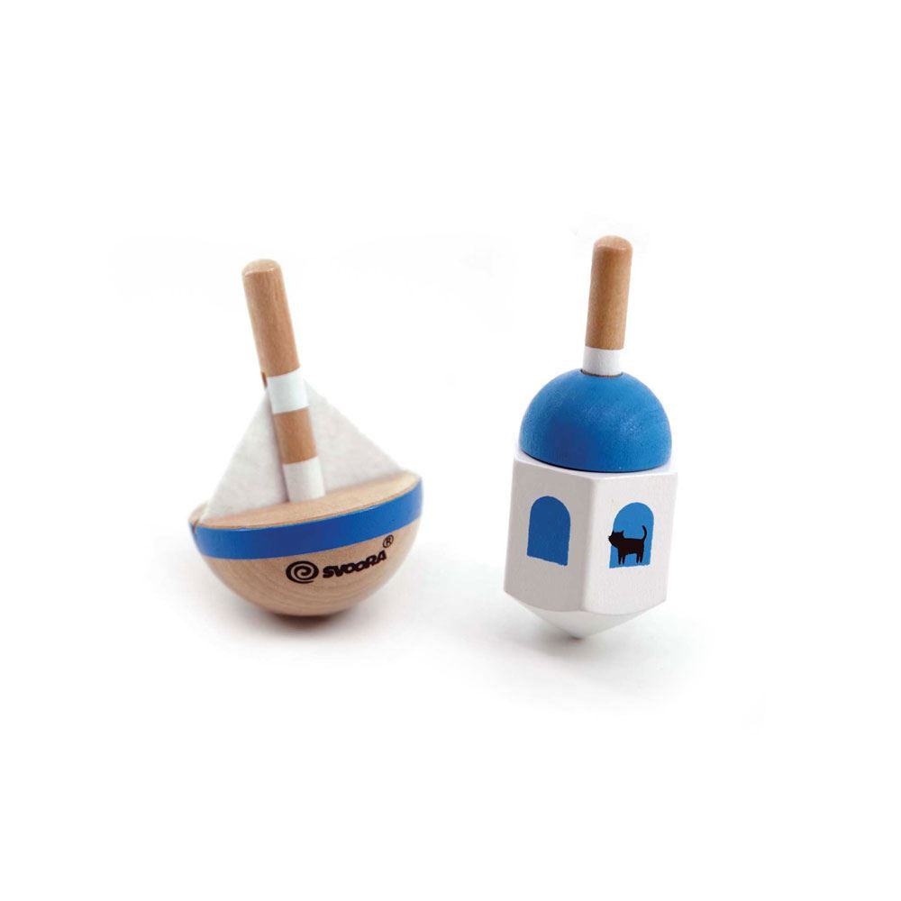 Set houten tollen grieks. 5+